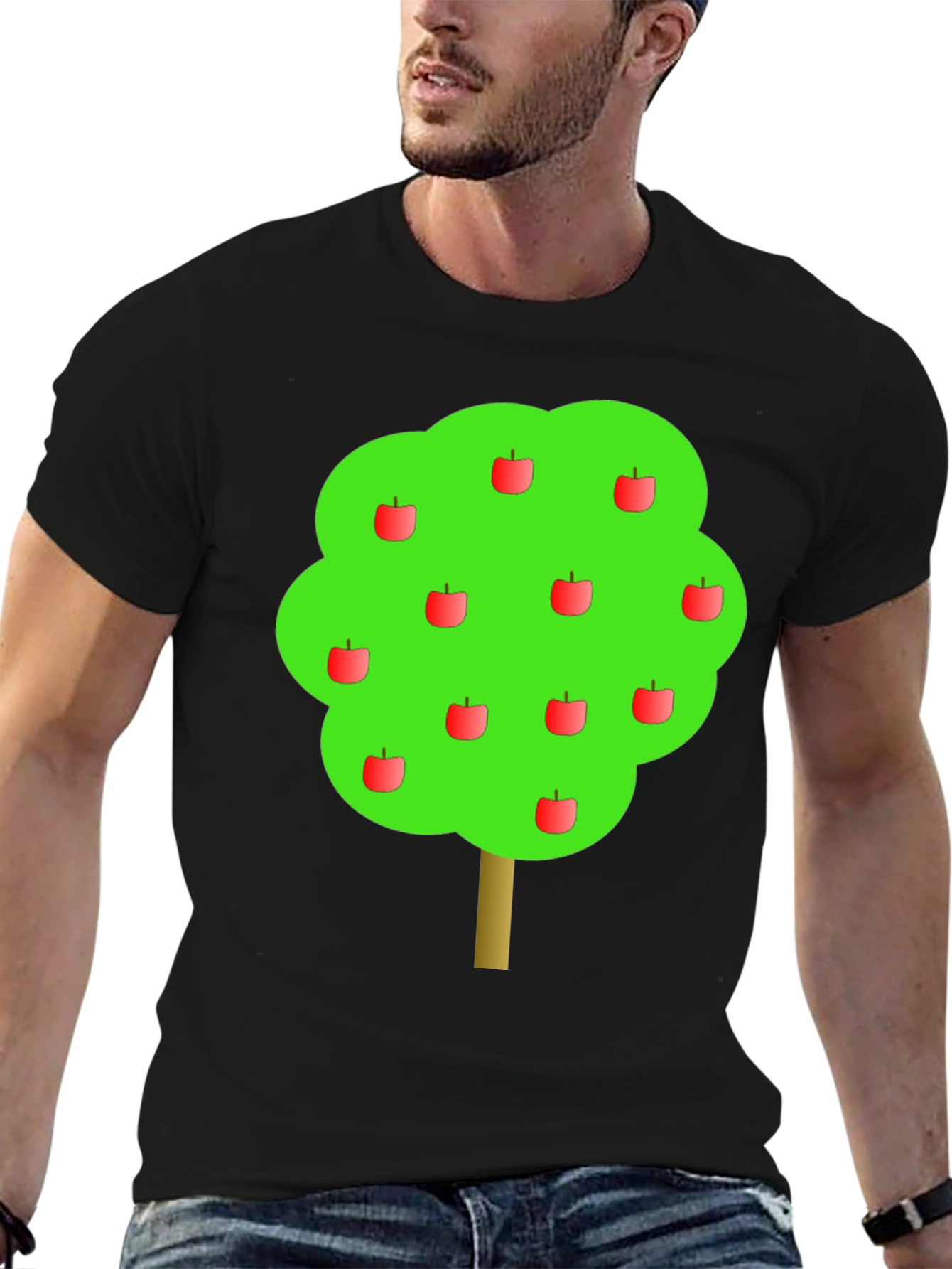 Apple Tree Graphic Black T-Shirt