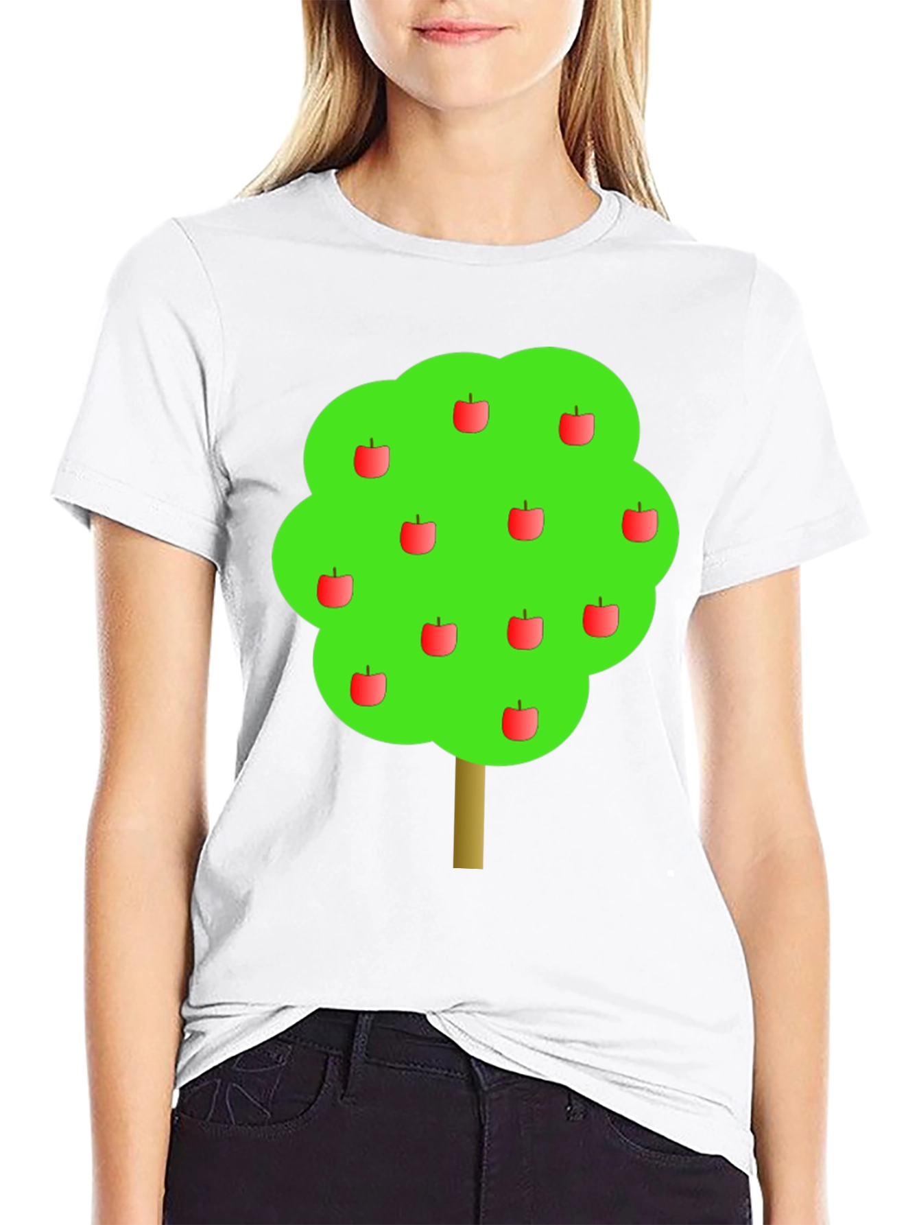 Apple Tree Graphic Black T-Shirt