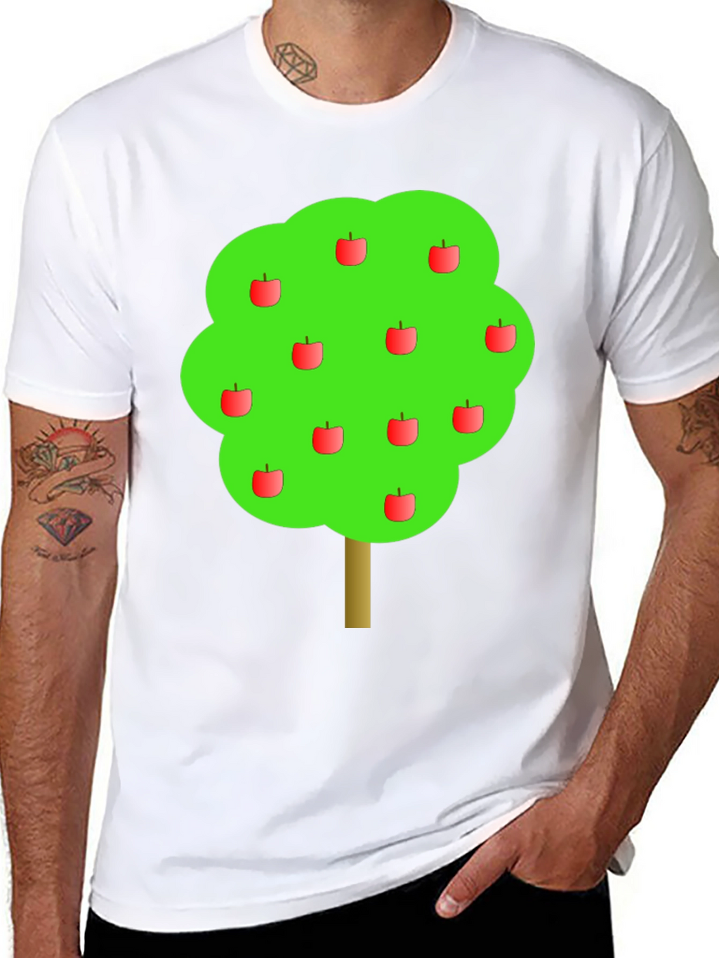 Apple Tree Graphic Black T-Shirt