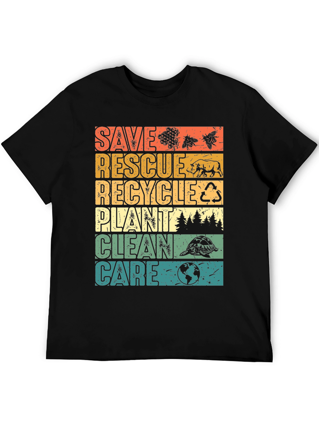 Eco-Friendly Save Rescue Recycle Graphic T-Shirt