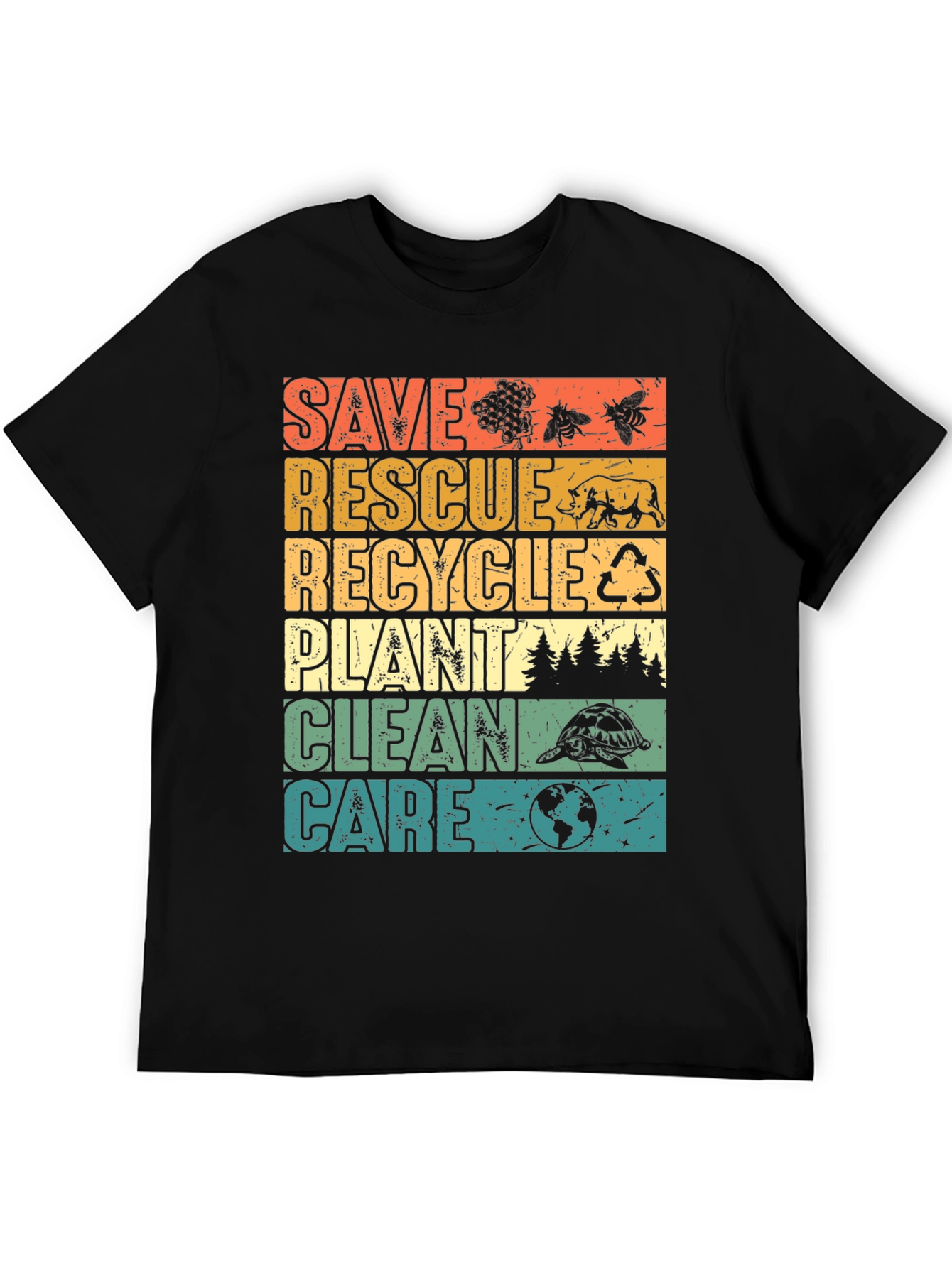 Eco-Friendly Save Rescue Recycle Graphic T-Shirt