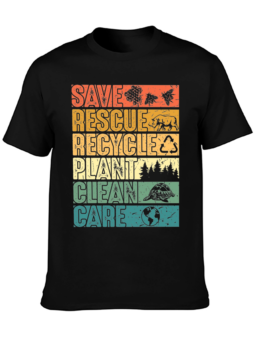 Eco-Friendly Save Rescue Recycle Graphic T-Shirt