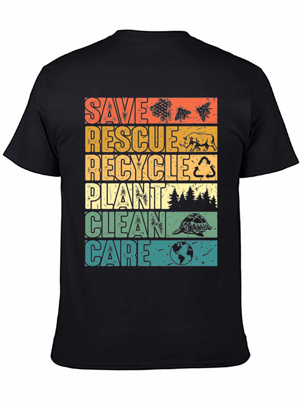 Eco-Friendly Save Rescue Recycle Graphic T-Shirt
