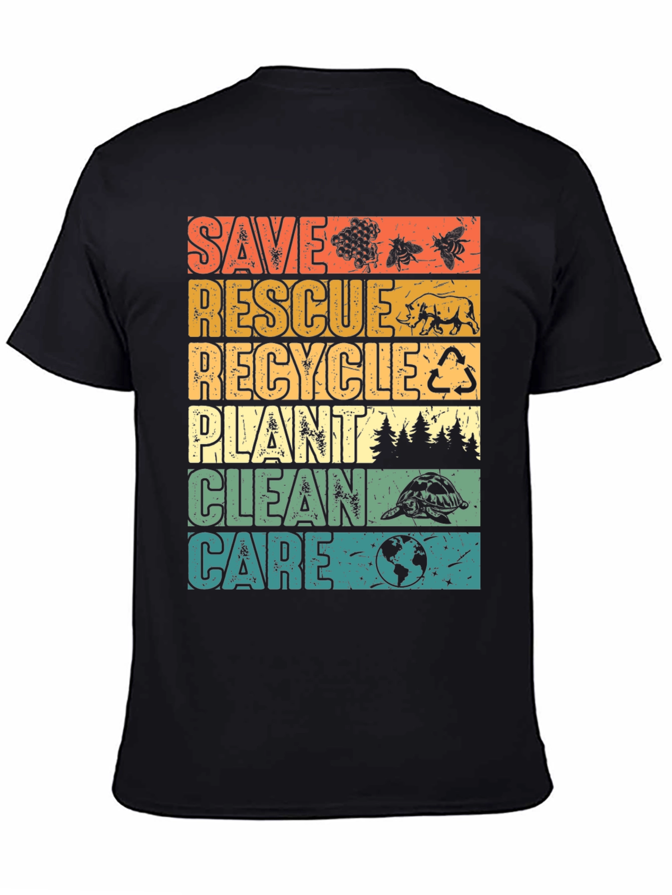 Eco-Friendly Save Rescue Recycle Graphic T-Shirt