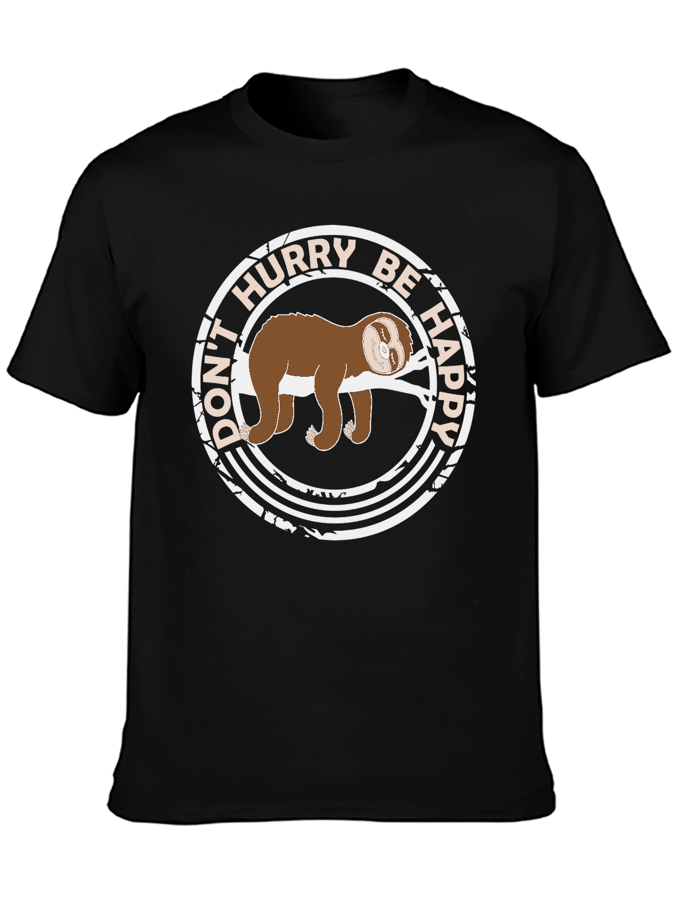Dont Hurry Be Happy Sloth Graphic Tee