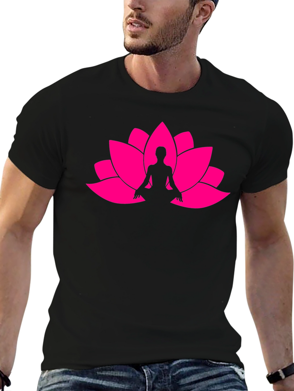 Lotus Meditation Black T-Shirt