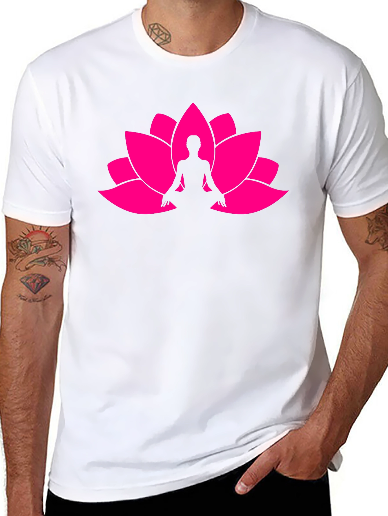 Lotus Meditation Black T-Shirt