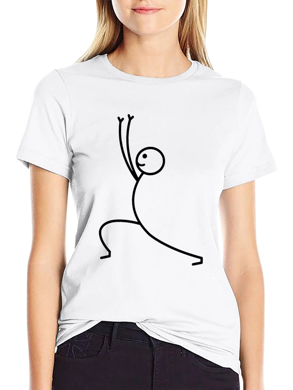 Stick Figure Yoga Black T-Shirt