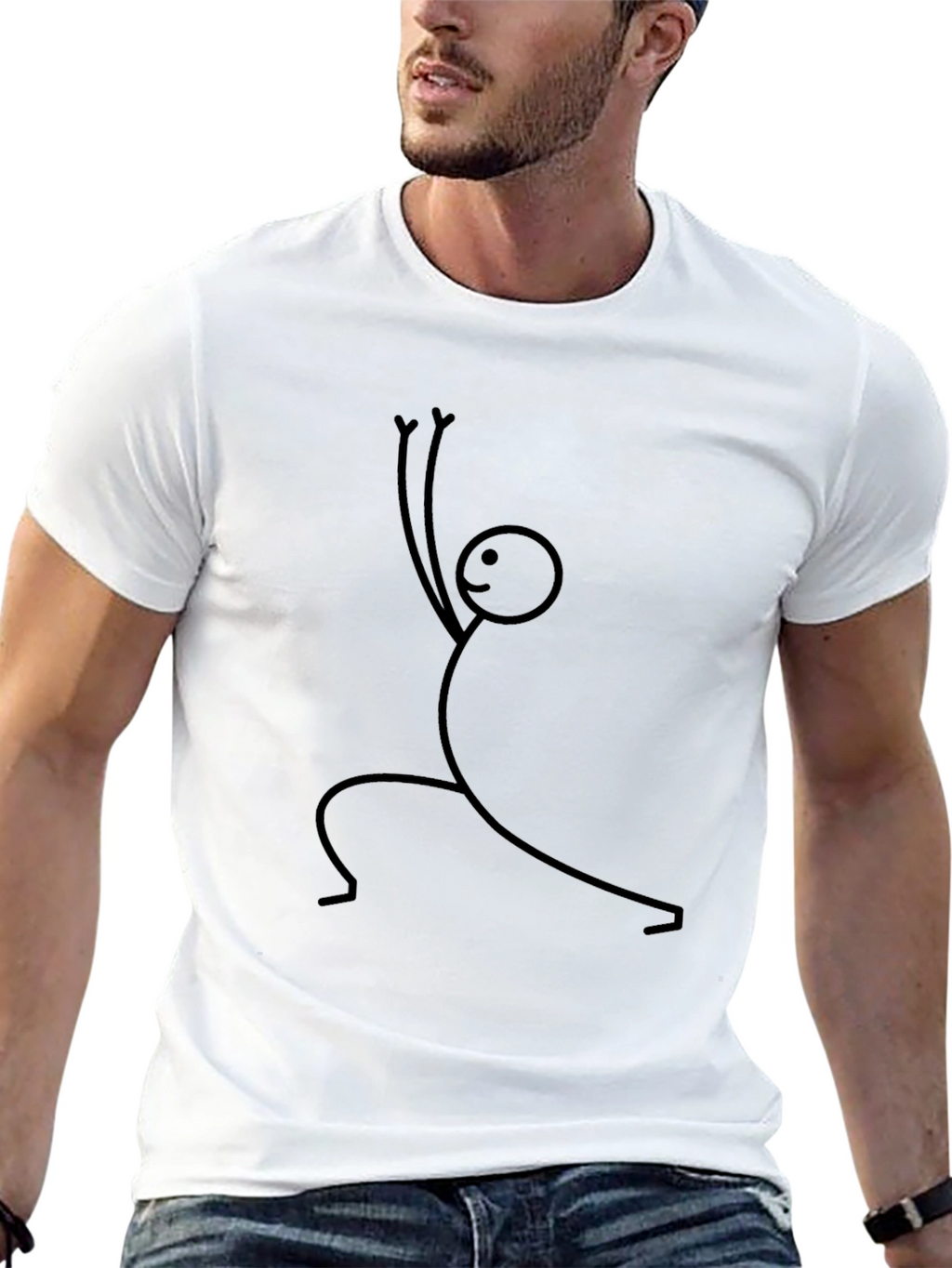 Stick Figure Yoga Black T-Shirt