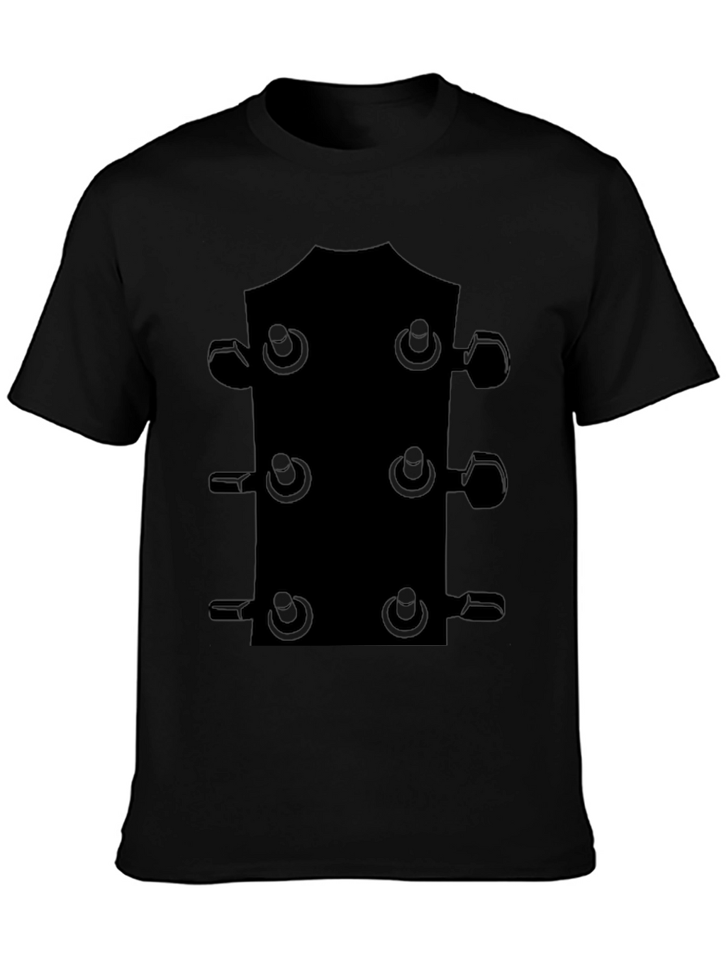 Guitar Headstock T-Shirt - Black Music Tee