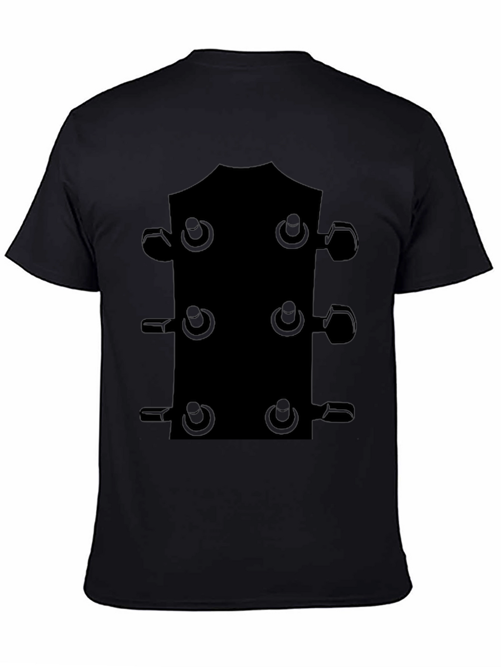 Guitar Headstock T-Shirt - Black Music Tee