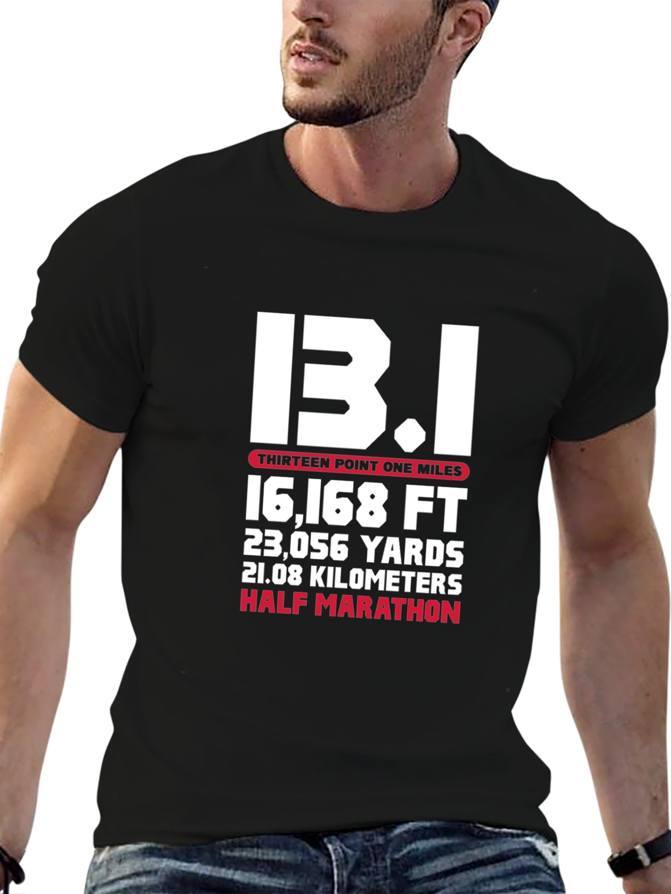 13.1 Half Marathon Graphic Tee - Black