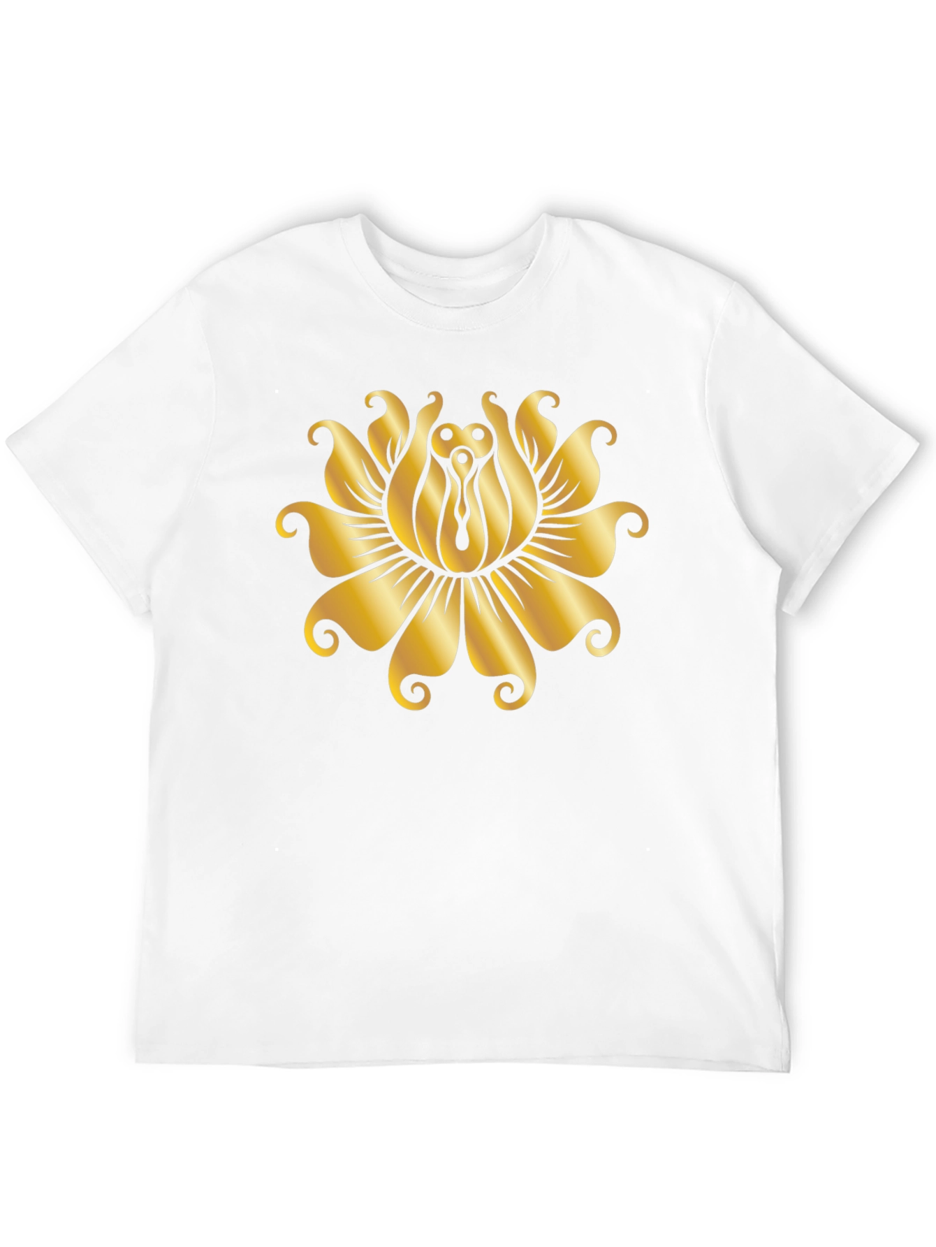 Golden Lotus Black T-Shirt - Unique Design