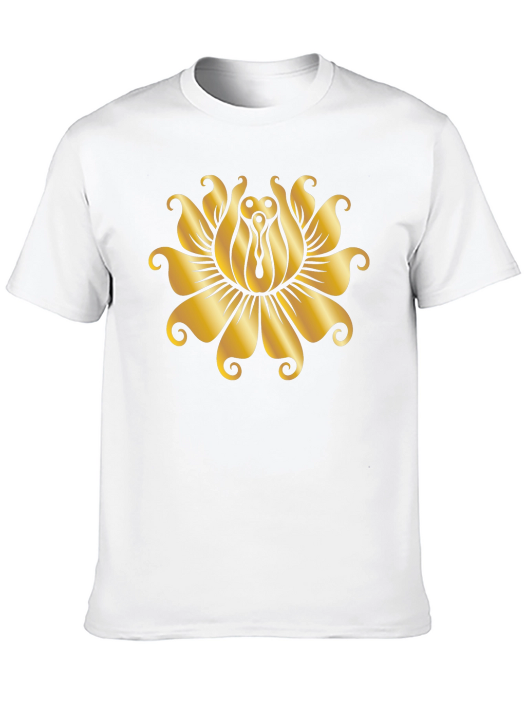 Golden Lotus Black T-Shirt - Unique Design
