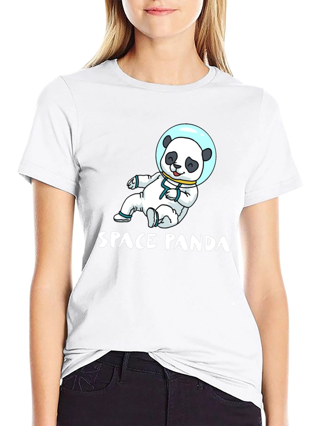 Space Panda Graphic T-Shirt - Black Cotton Tee