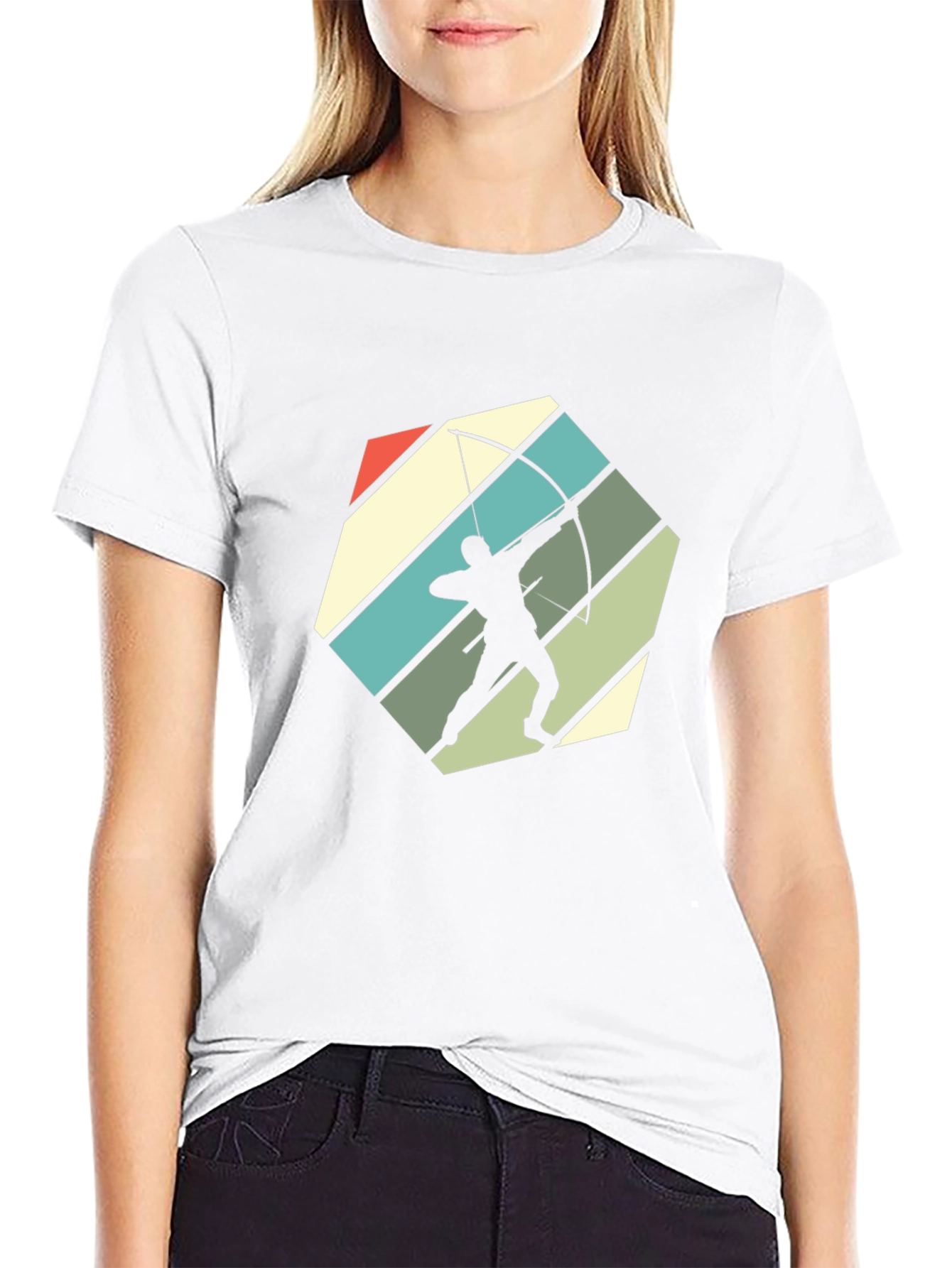 Archery Retro Black T-Shirt - Archer Silhouette Design