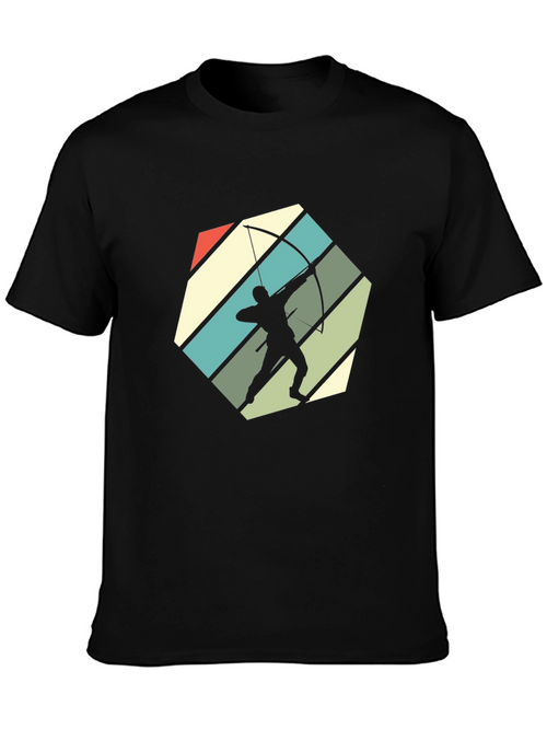 Archery Retro Black T-Shirt - Archer Silhouette Design