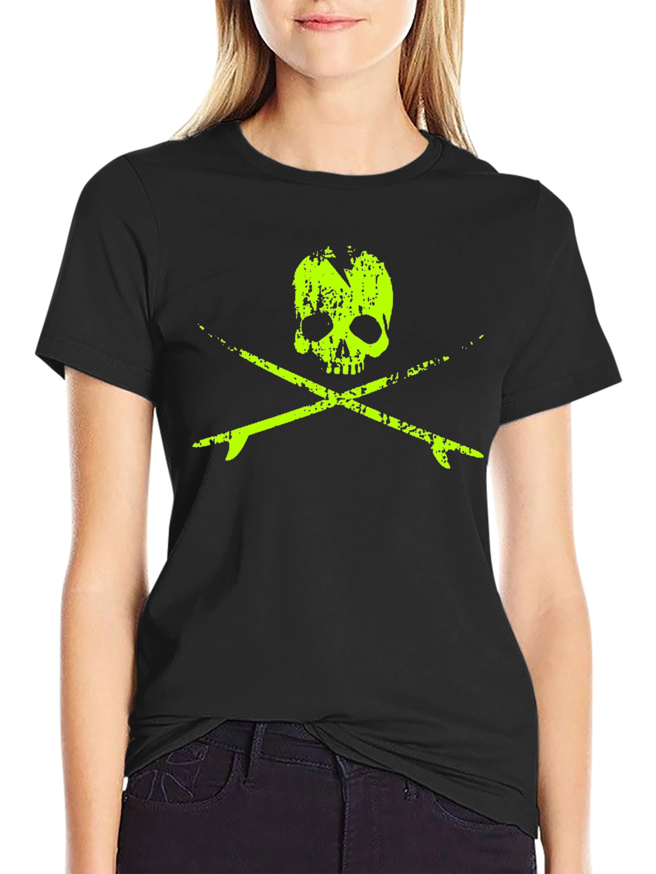 Skull & Surfboards Black T-Shirt