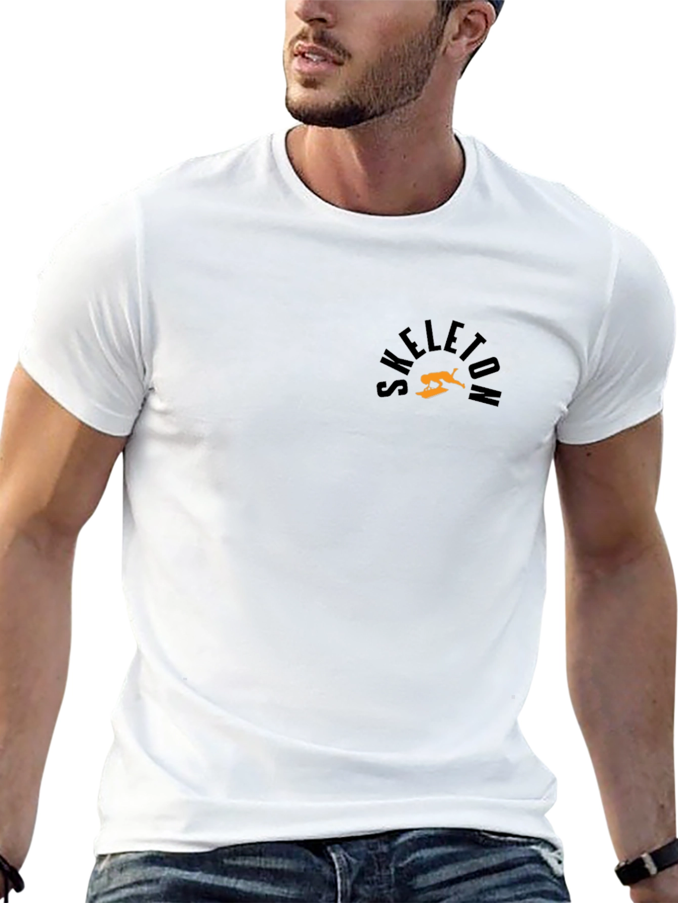 Skeleton Surfer Graphic Black T-Shirt