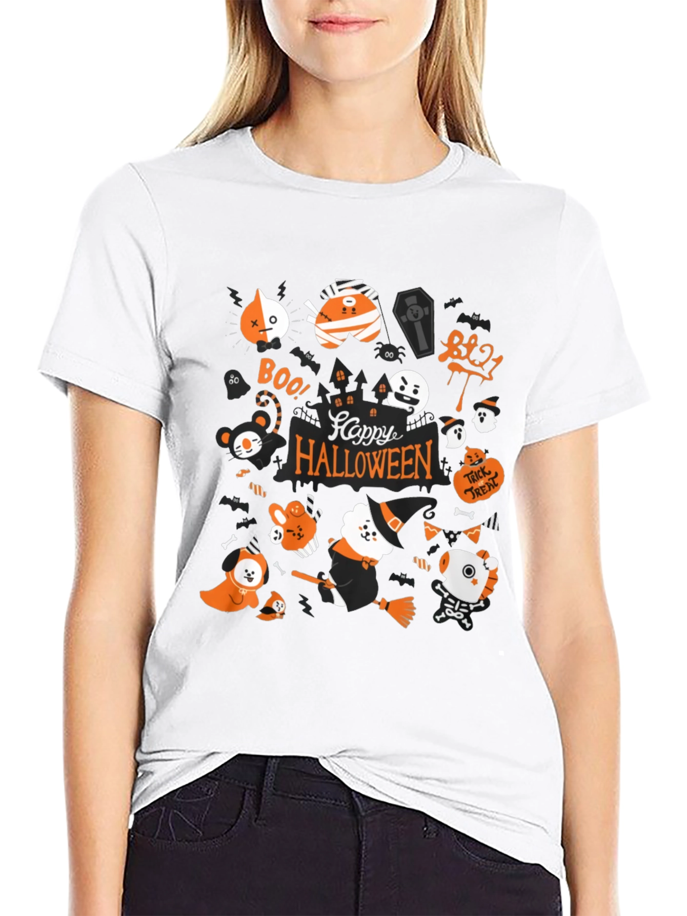 Halloween BT21 Black T-Shirt