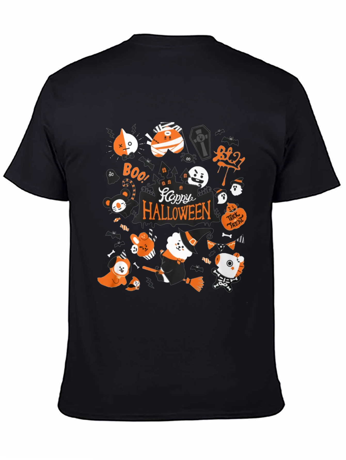 Halloween BT21 Black T-Shirt