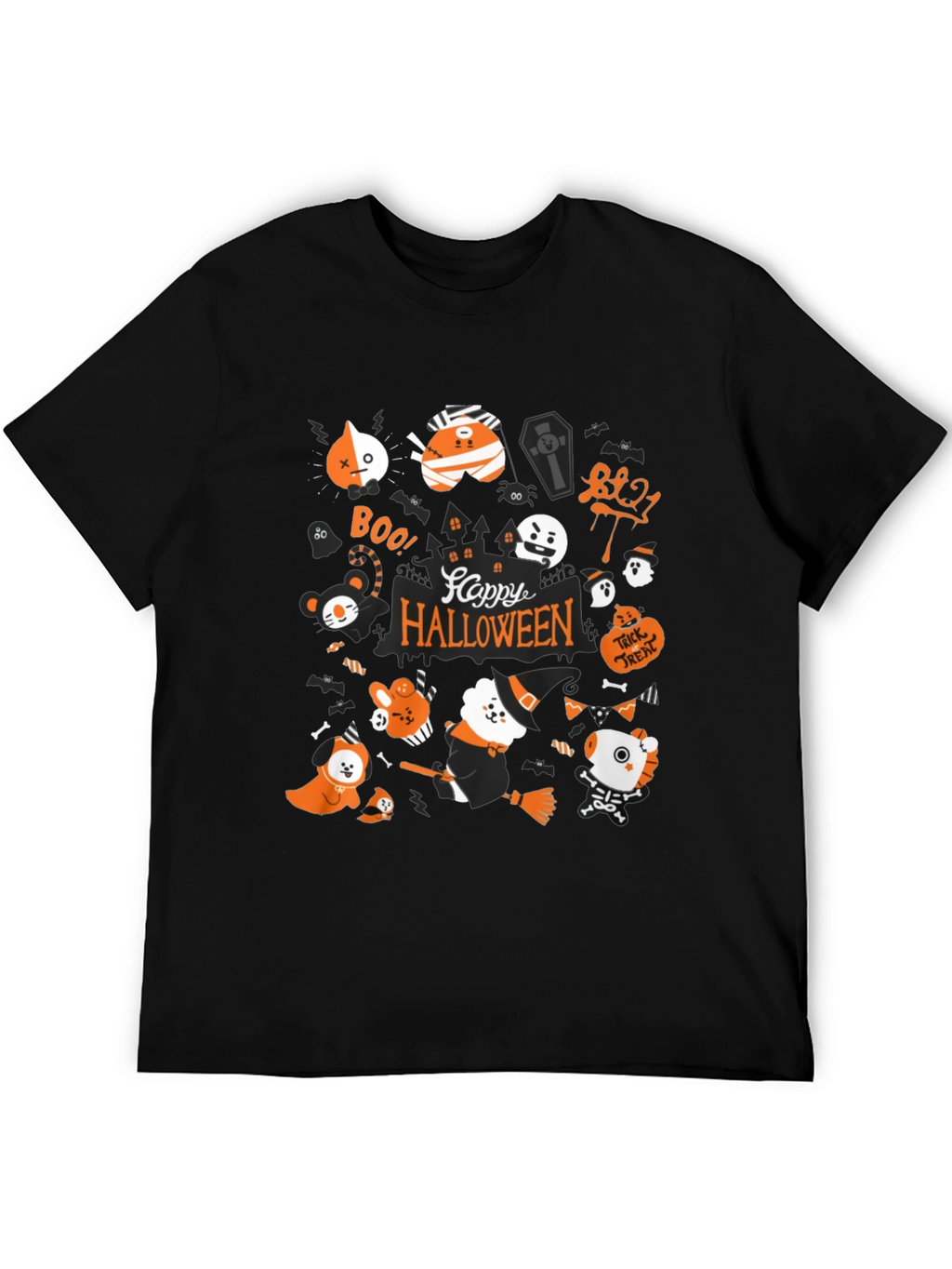 Halloween BT21 Black T-Shirt