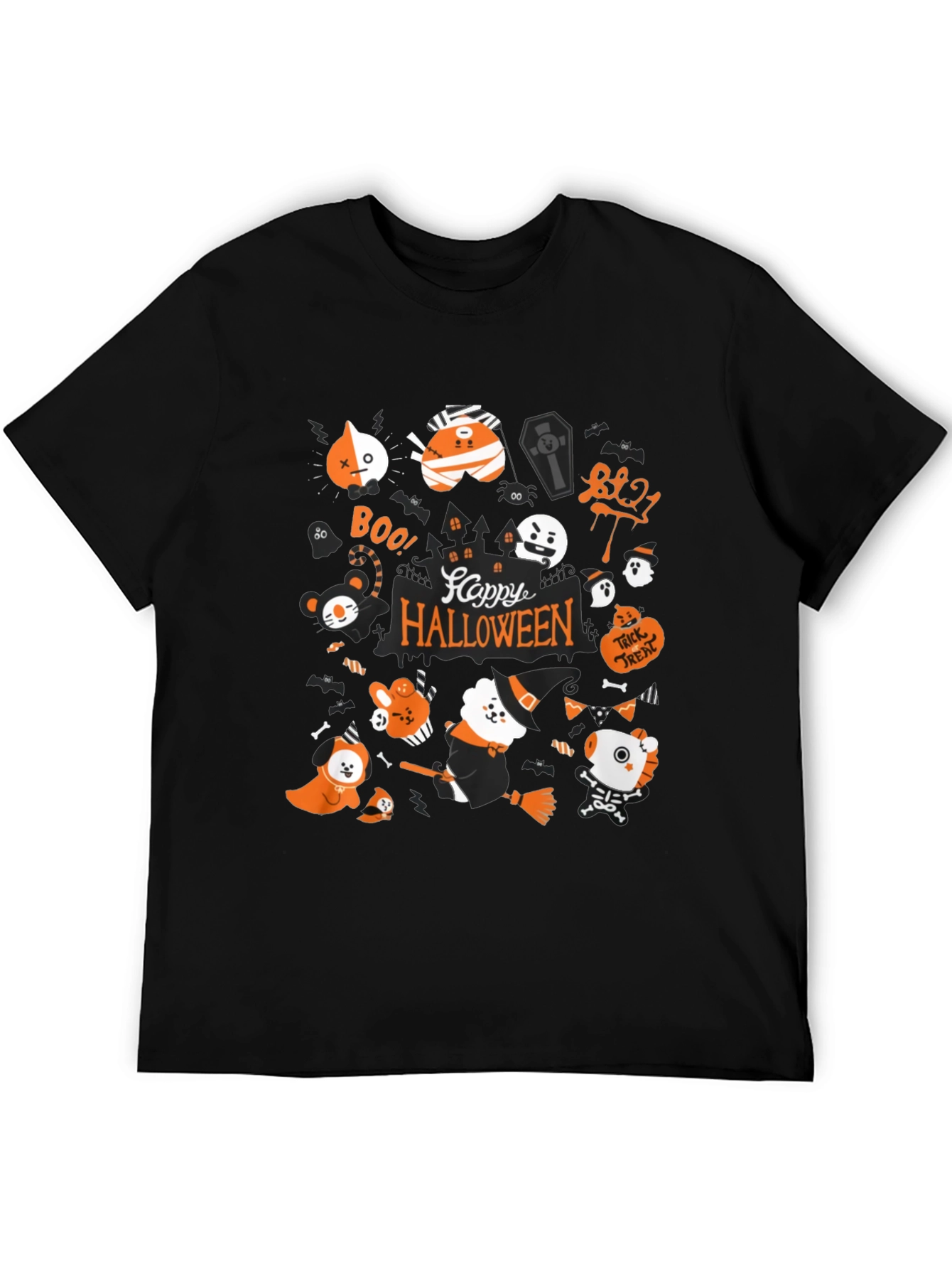Halloween BT21 Black T-Shirt