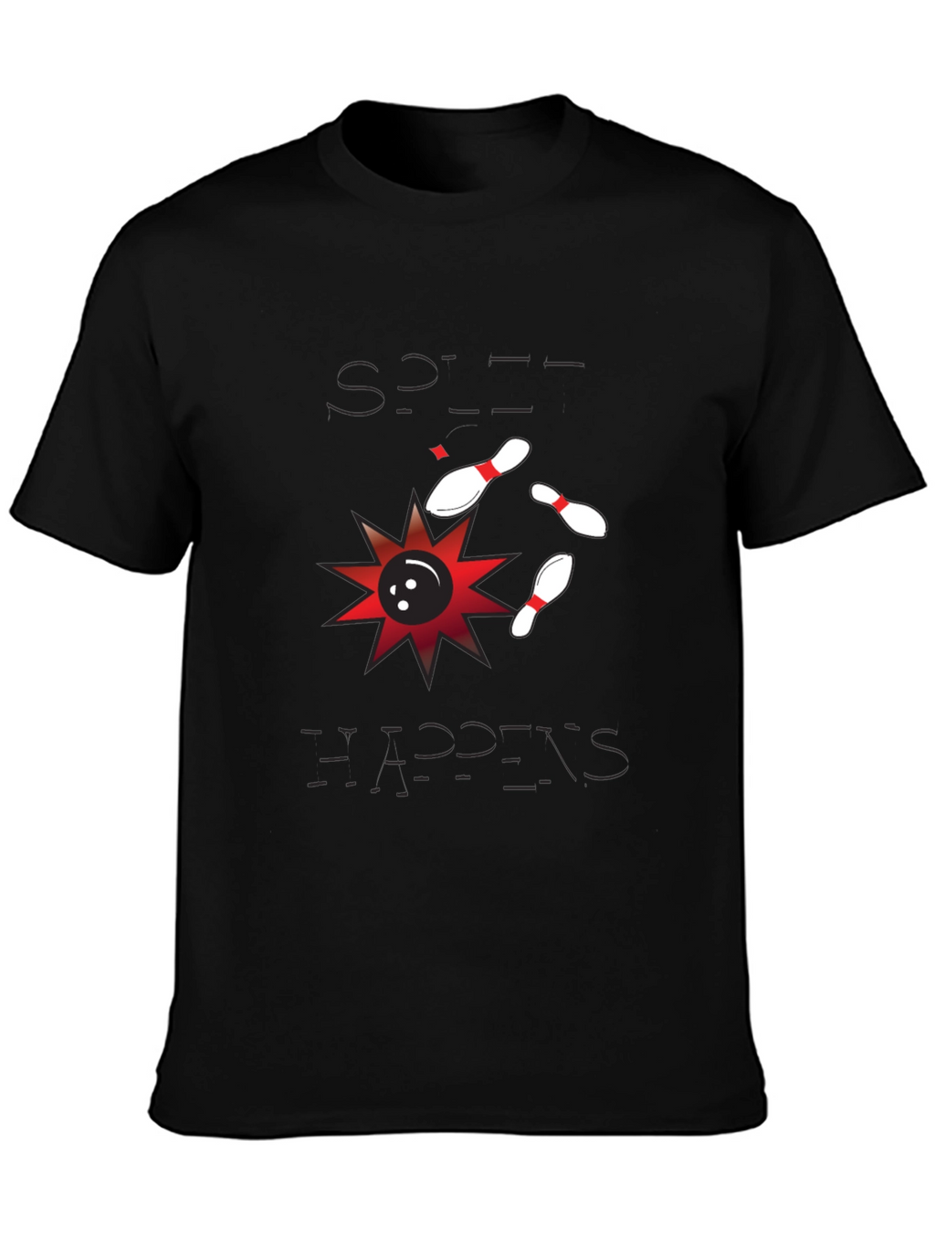 Split Happens Bowling T-Shirt - Mens Black Graphic Tee