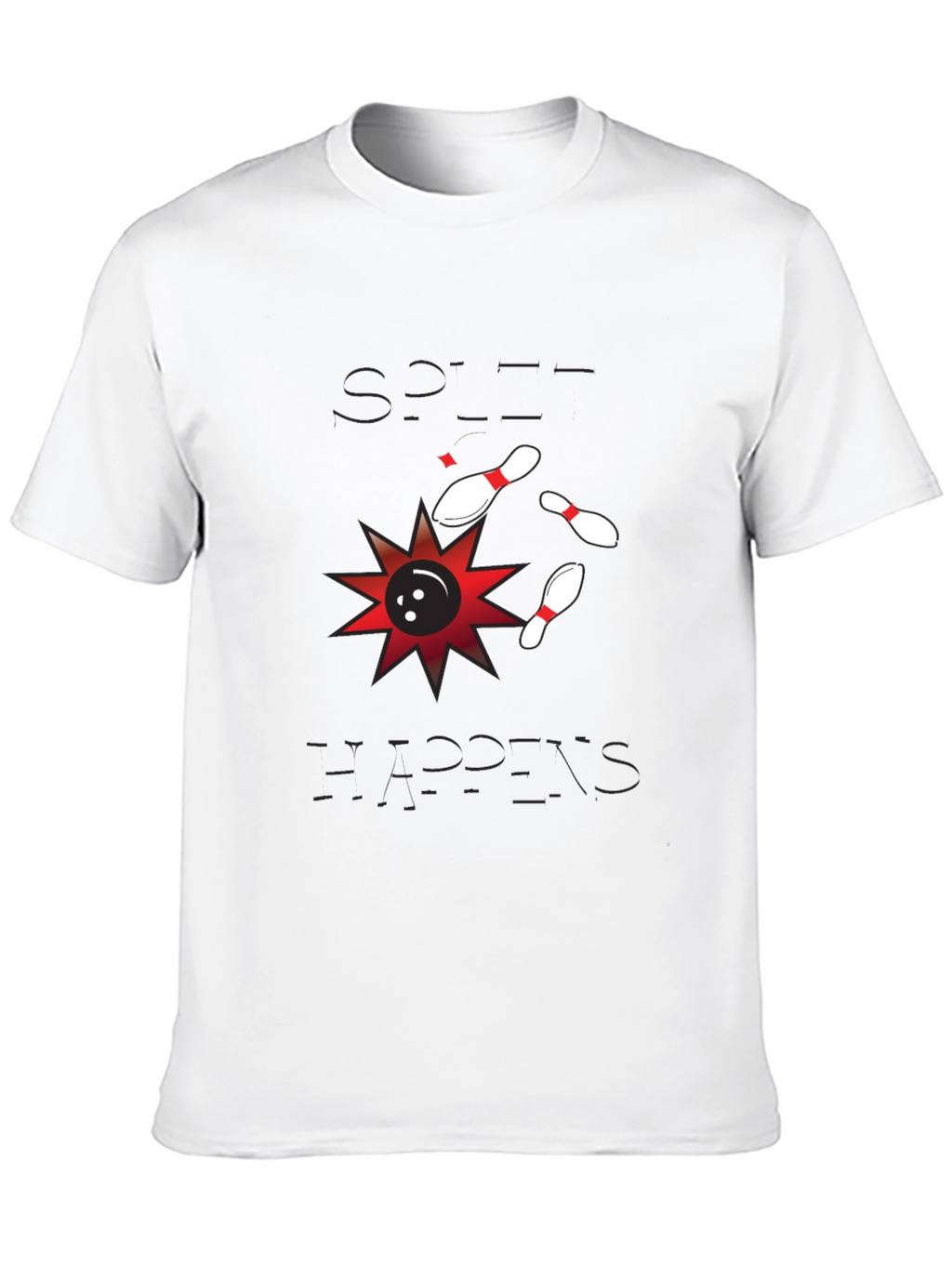 Split Happens Bowling T-Shirt - Mens Black Graphic Tee