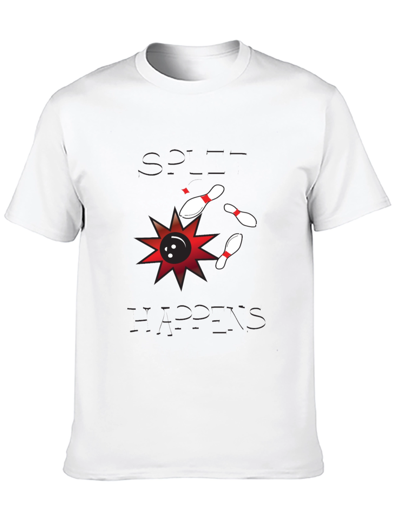 Split Happens Bowling T-Shirt - Mens Black Graphic Tee