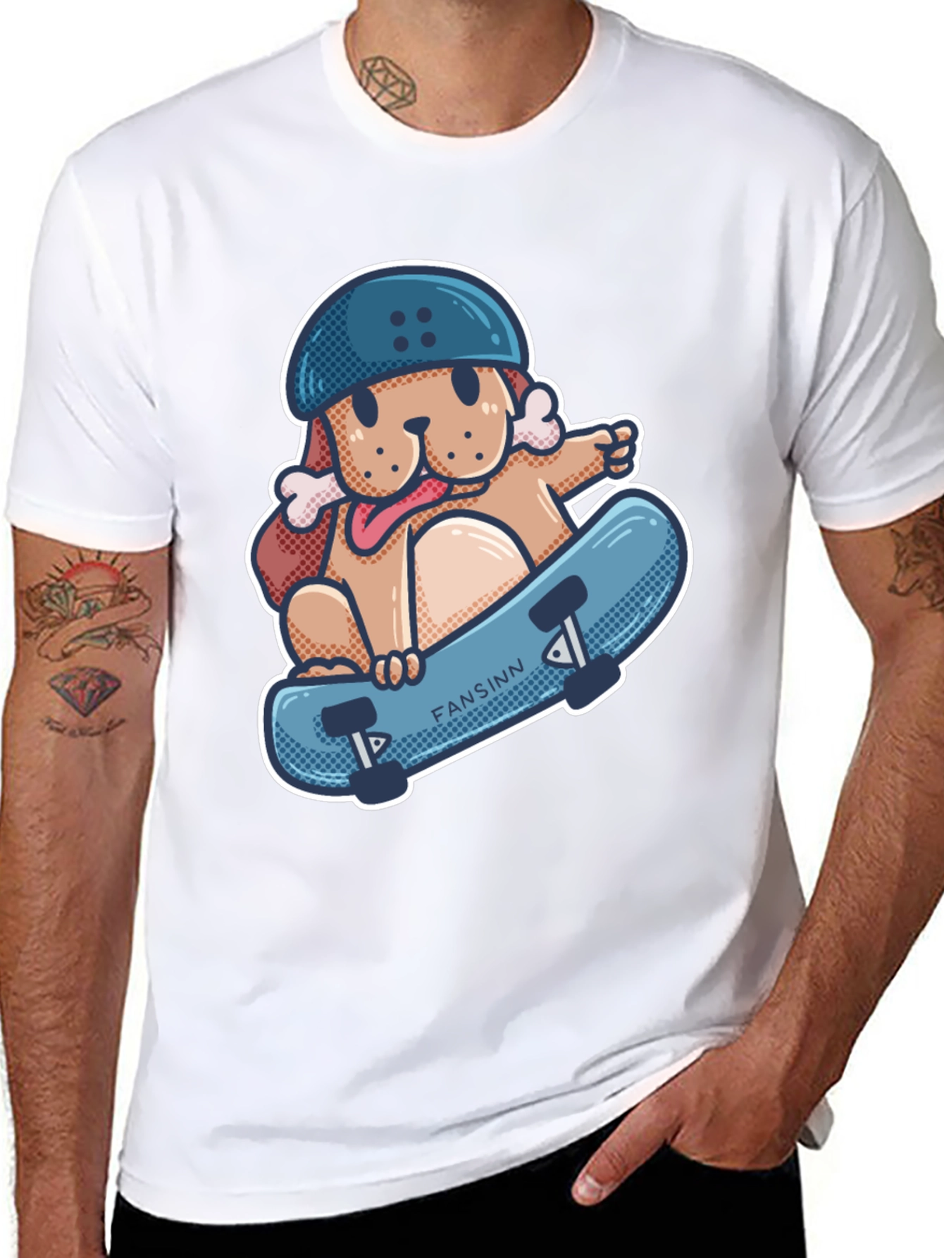 Dog Skateboard T-Shirt - Cool Graphic Tee