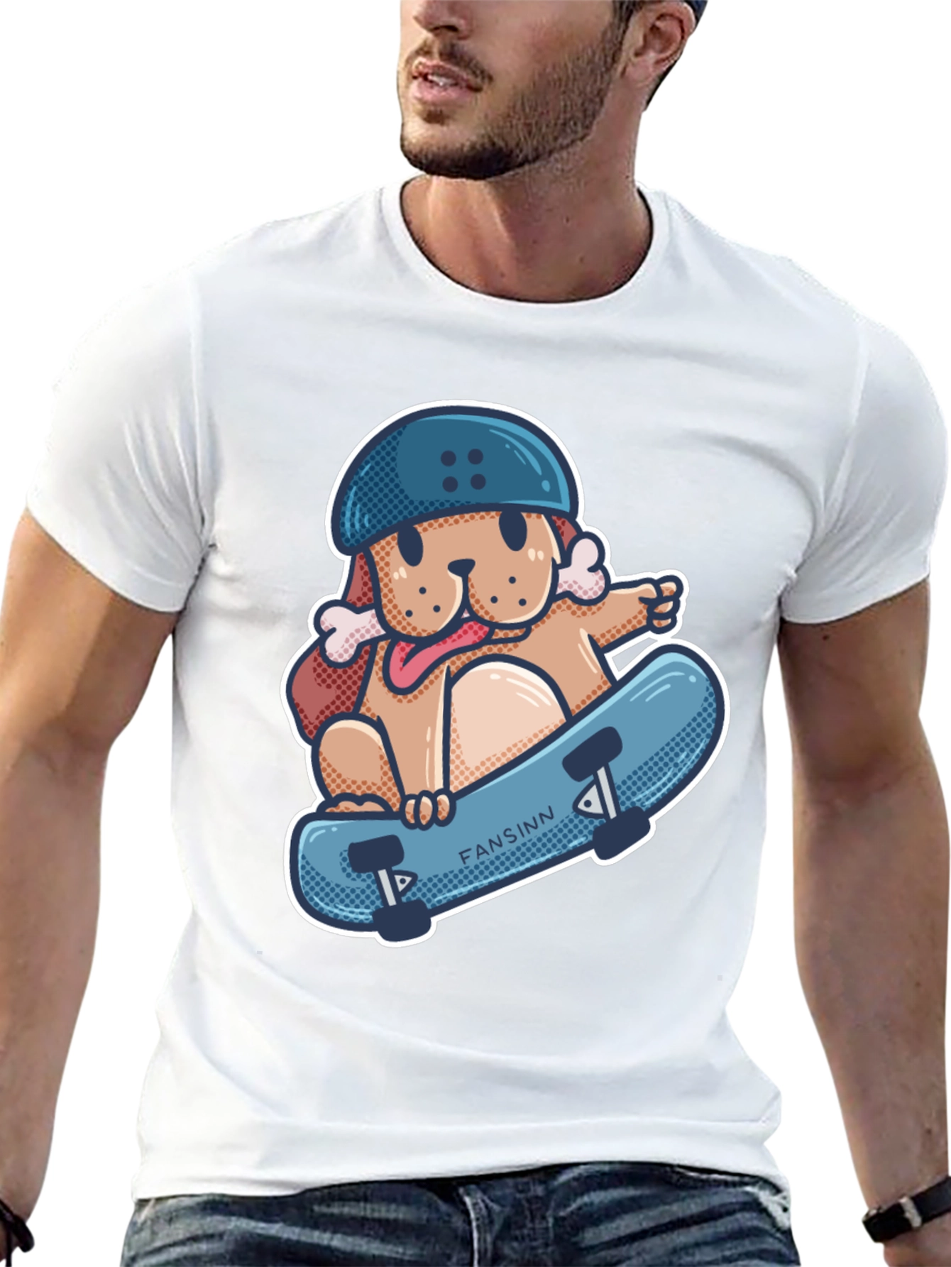 Dog Skateboard T-Shirt - Cool Graphic Tee