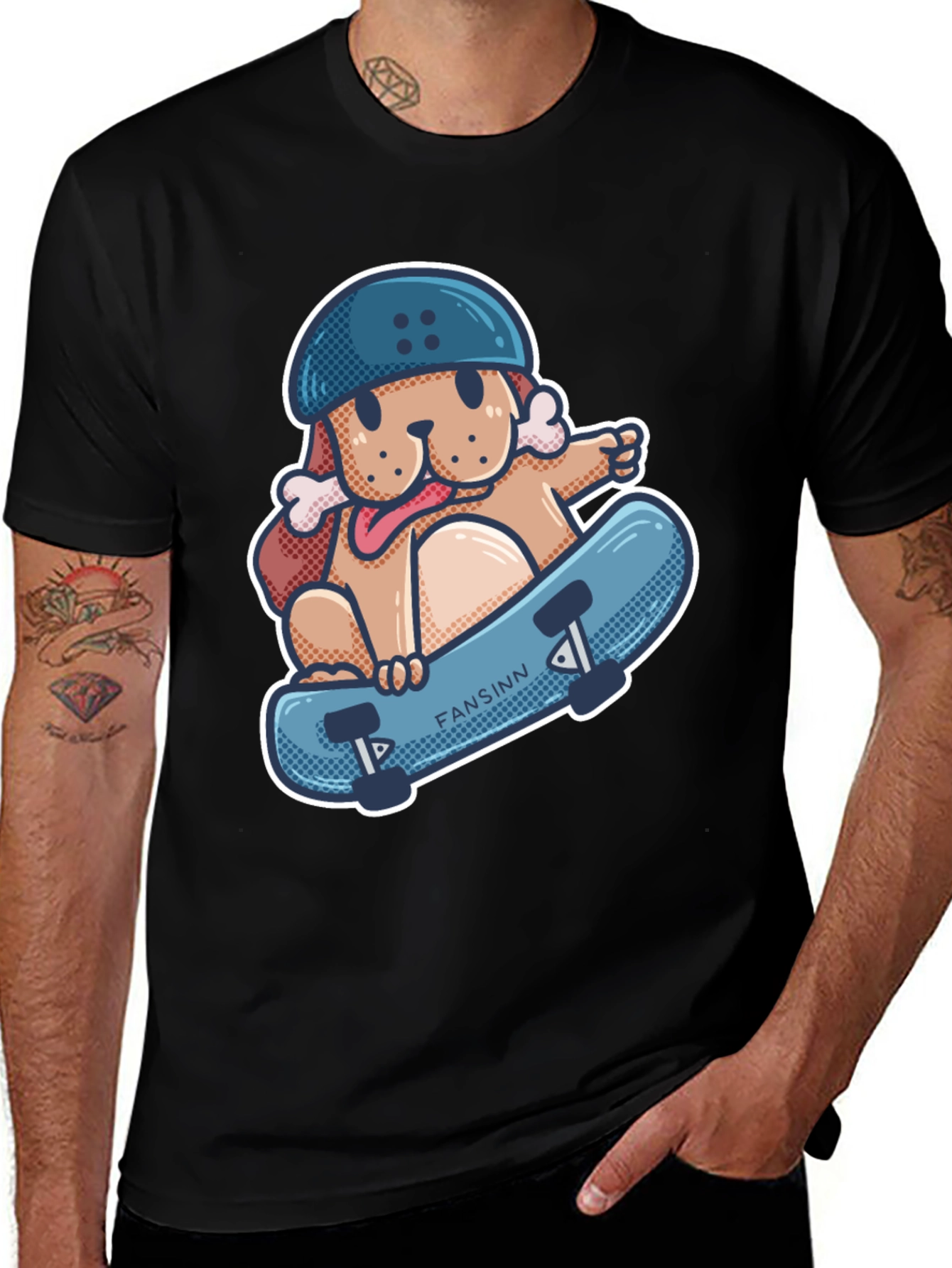 Dog Skateboard T-Shirt - Cool Graphic Tee