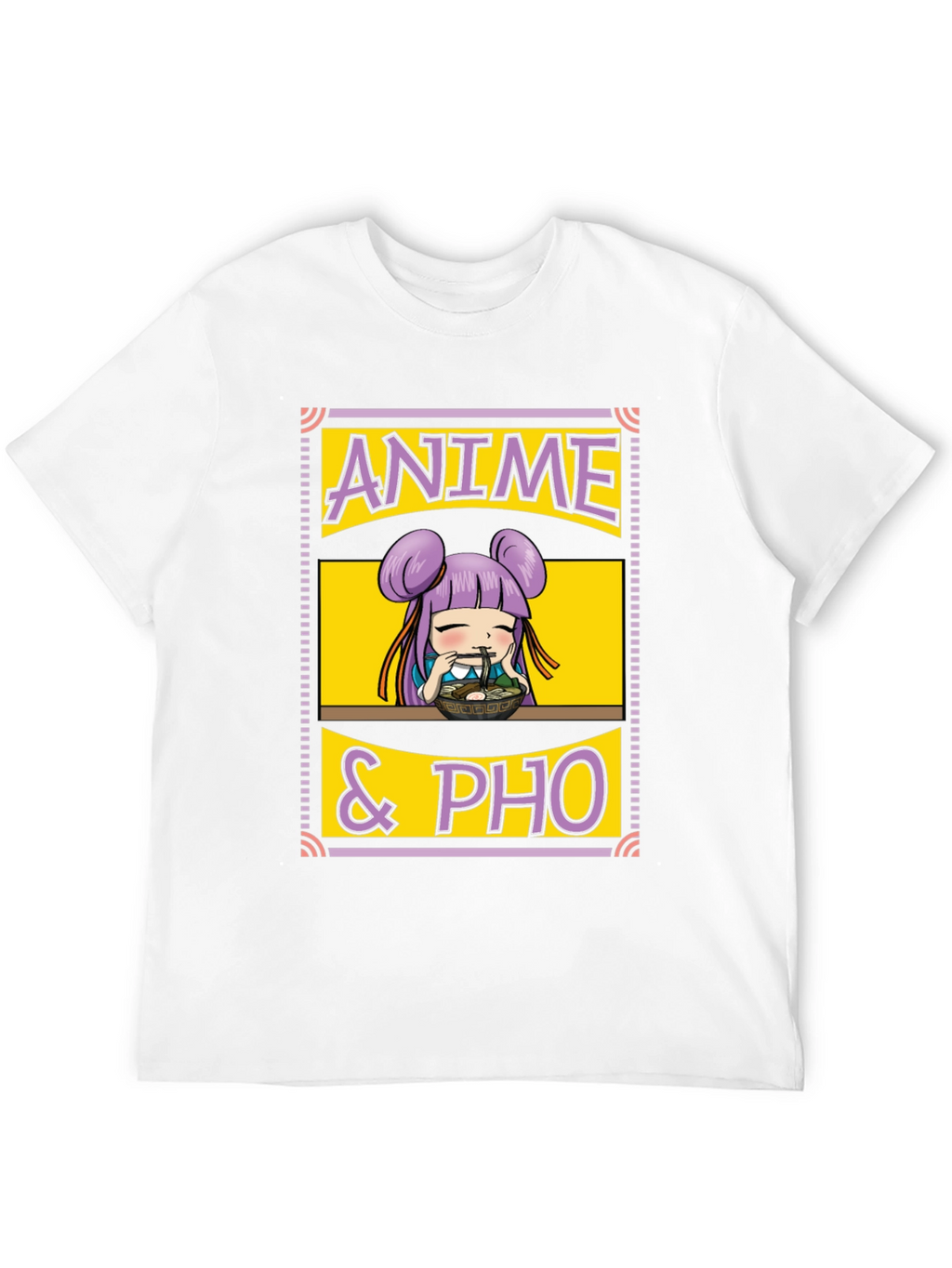 Anime & Pho Graphic T-Shirt - Cute Foodie Tee