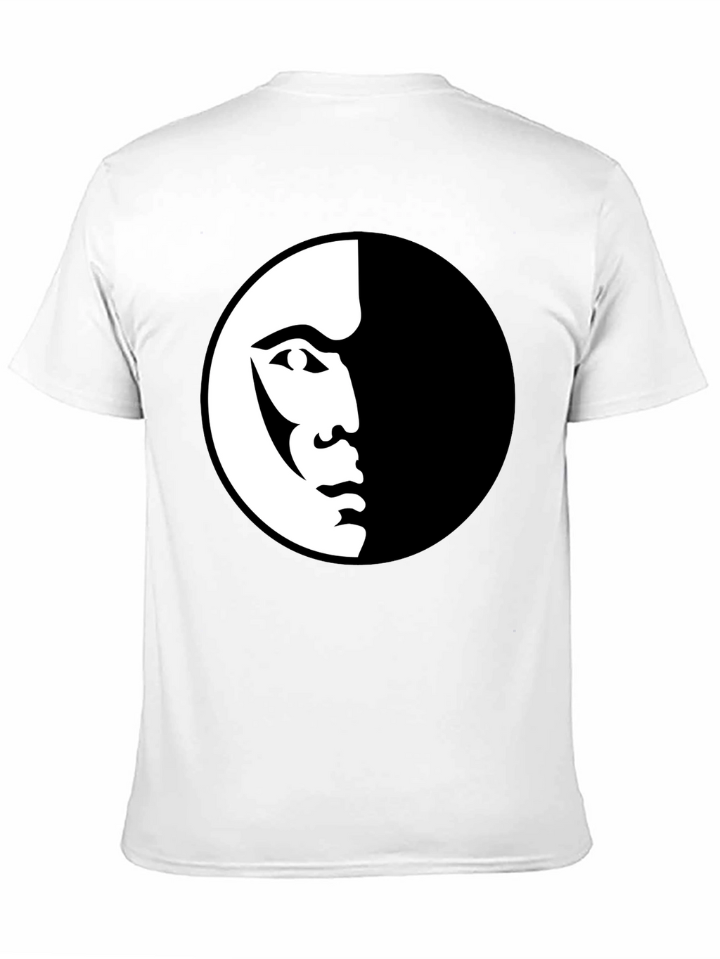 Modern Half Face Graphic Black T-Shirt