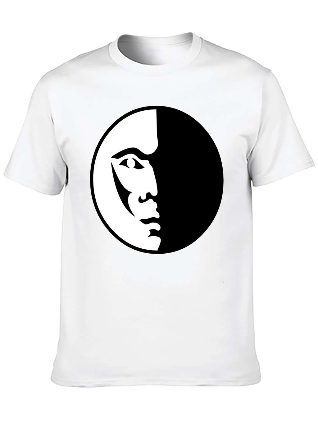 Modern Half Face Graphic Black T-Shirt