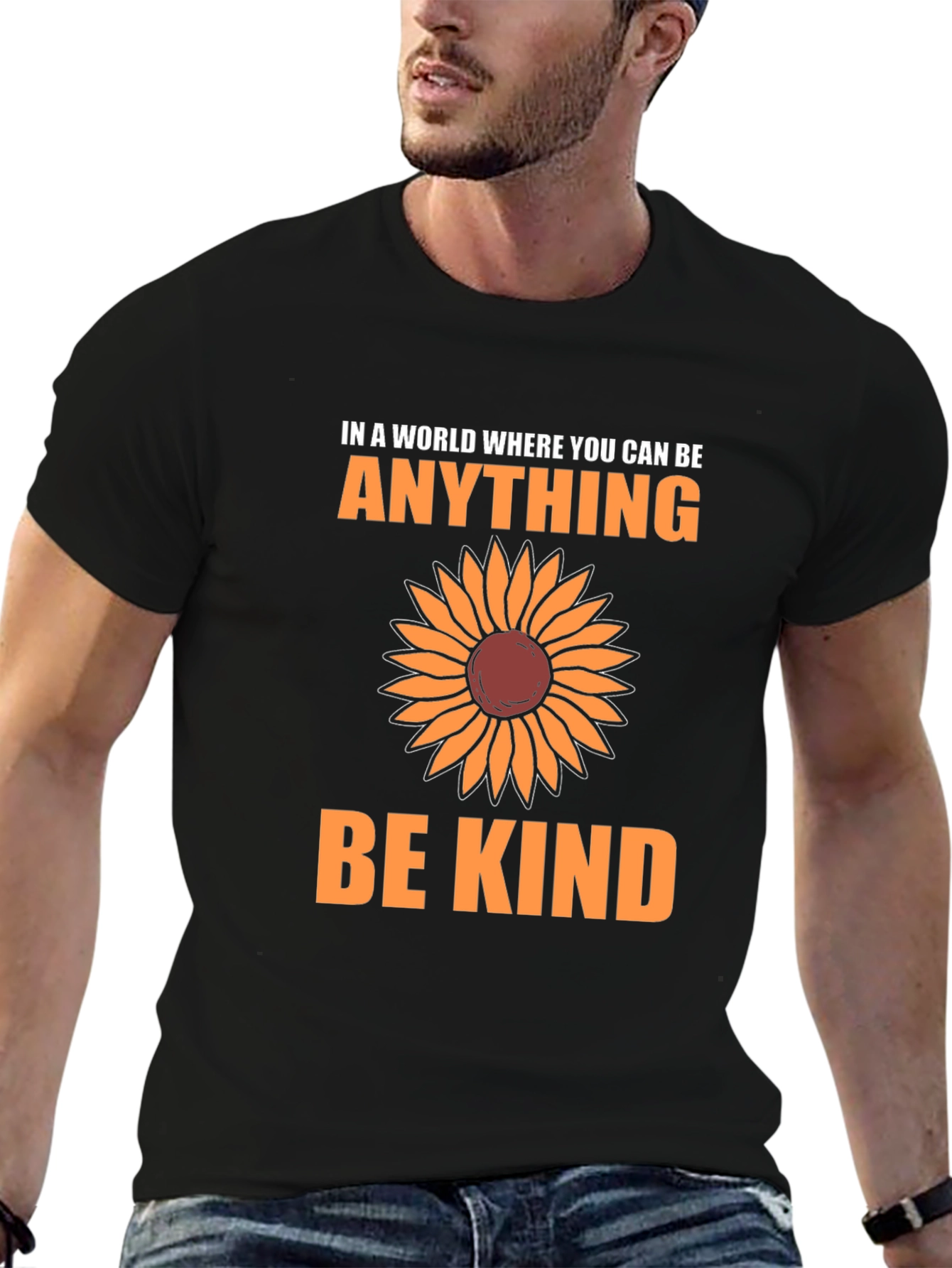 Be Kind Sunflower Graphic T-Shirt - Inspirational Tee
