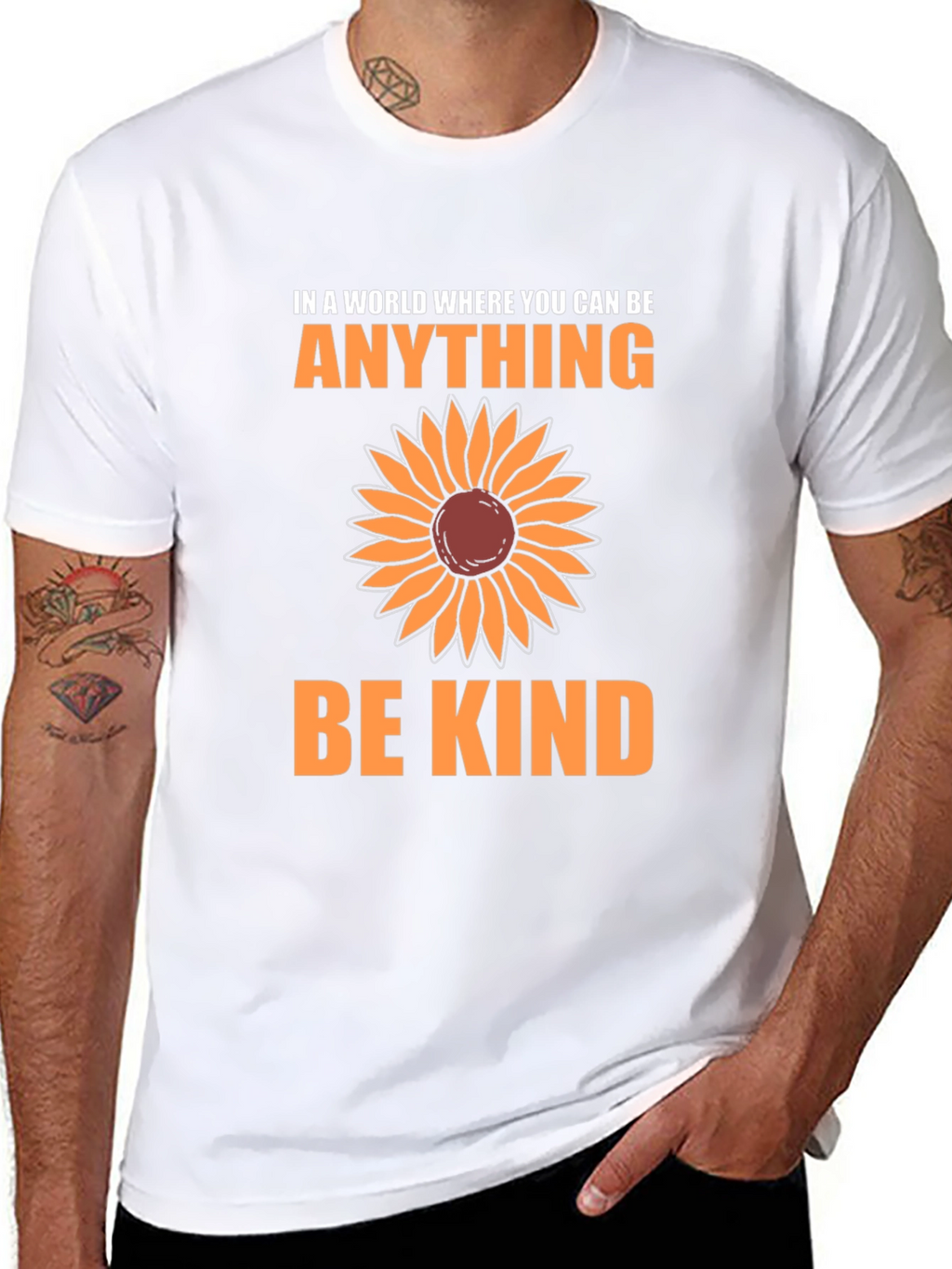 Be Kind Sunflower Graphic T-Shirt - Inspirational Tee