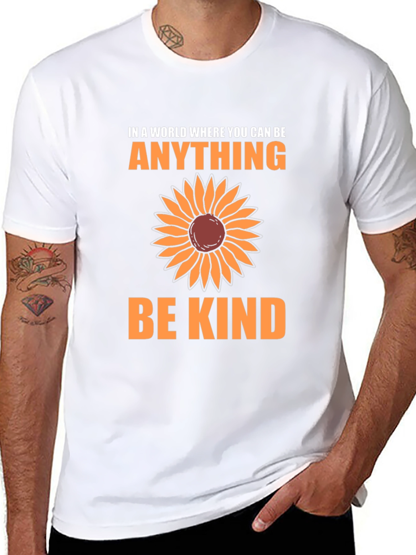 Be Kind Sunflower Graphic T-Shirt - Inspirational Tee