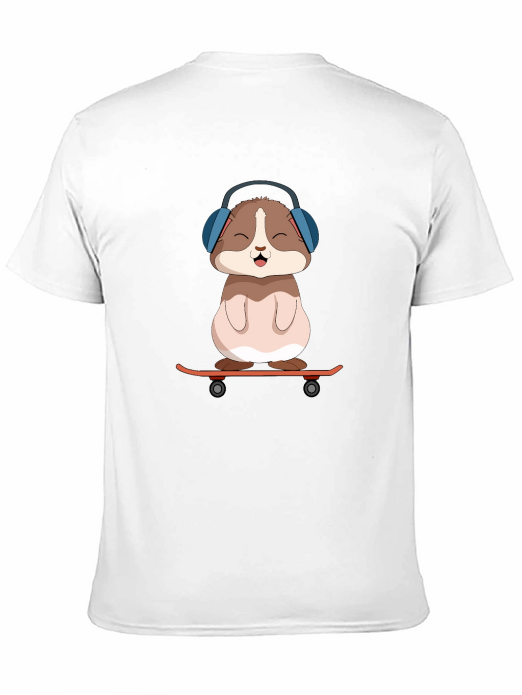 Cute Hamster Skateboard Graphic Tee - Black
