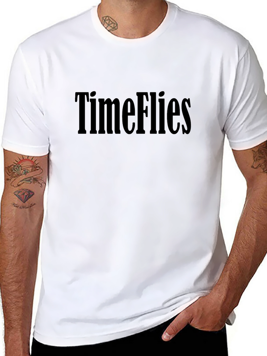 Time Flies Black T-Shirt - Classic Casual Tee