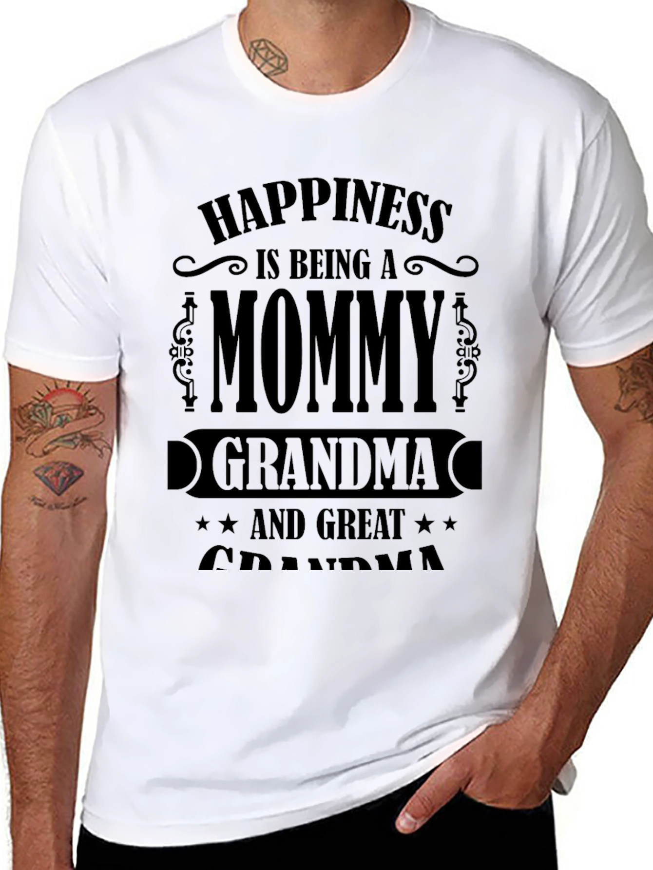 Mommy Grandma & Great Grandma Black T-Shirt