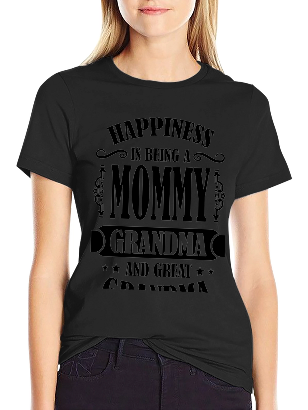 Mommy Grandma & Great Grandma Black T-Shirt