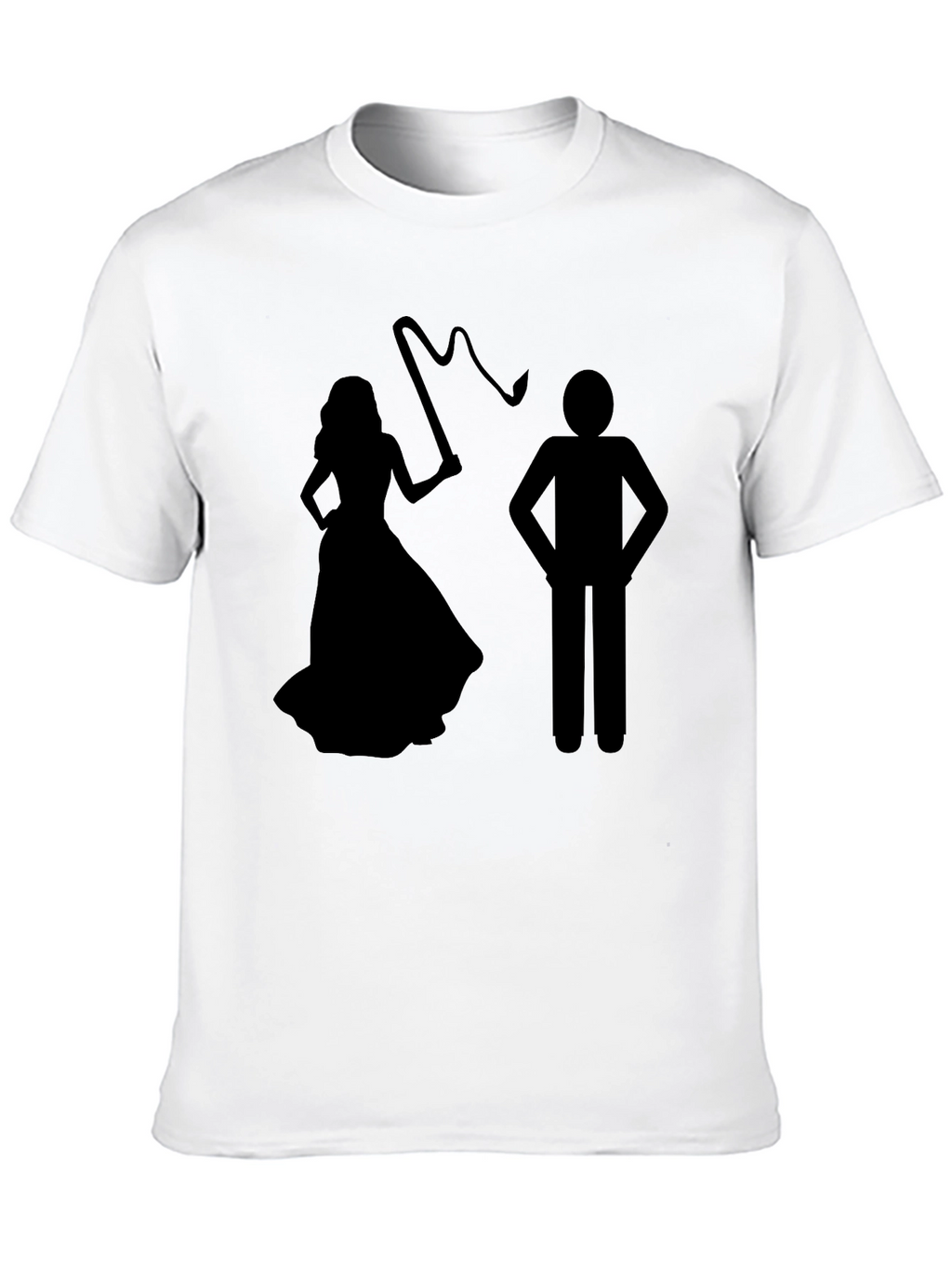 Humorous Bride Whipping Groom Black T-Shirt