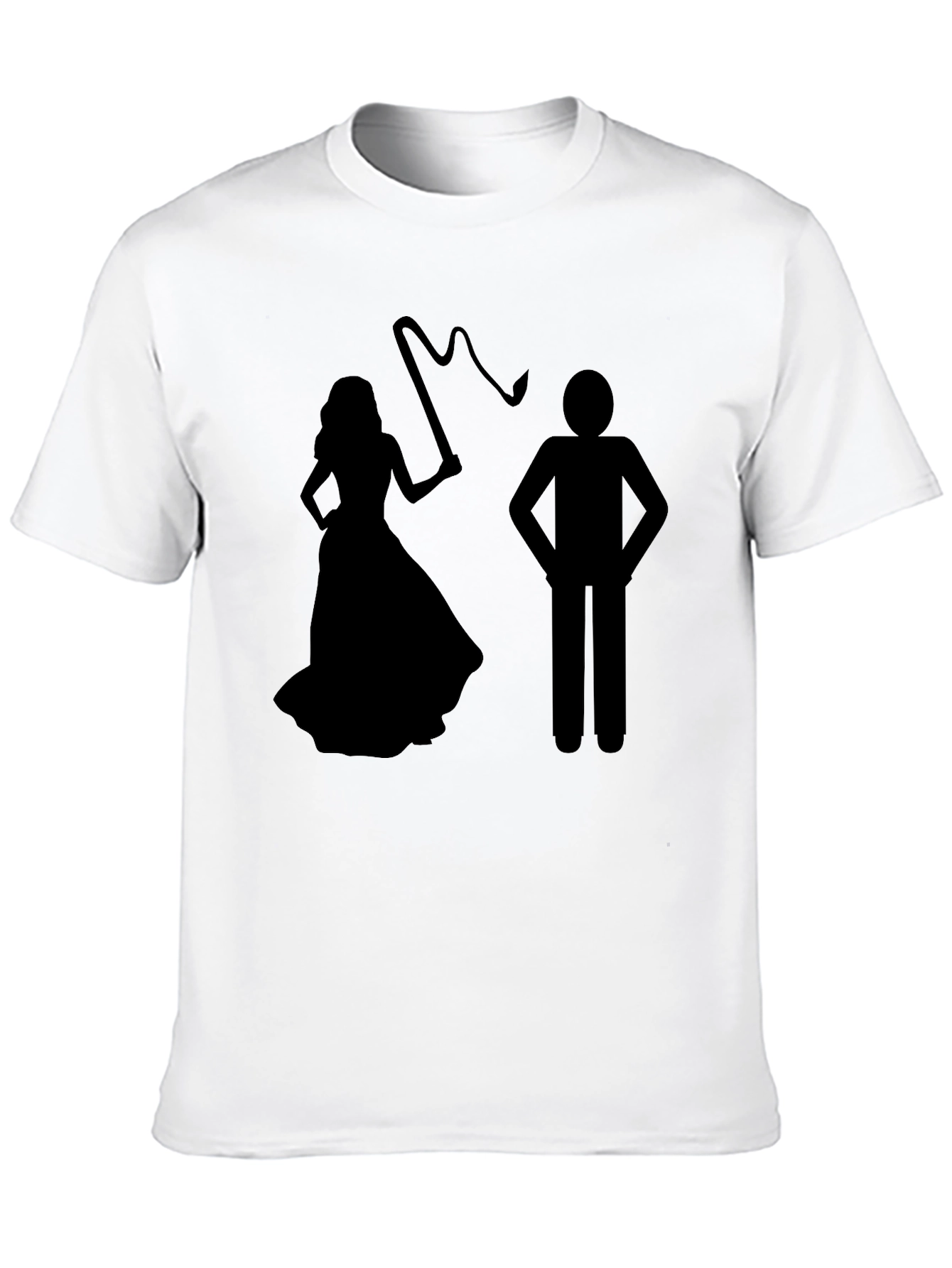 Humorous Bride Whipping Groom Black T-Shirt