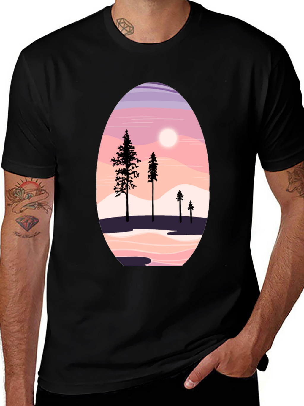 Scenic Mountain & Trees Graphic Tee