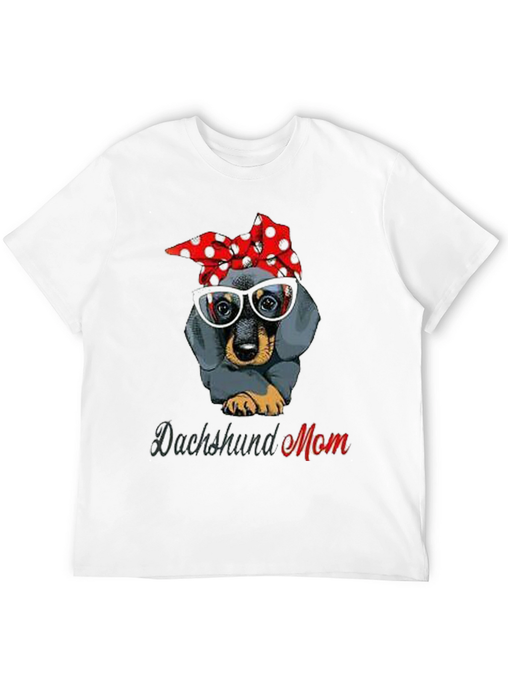 Dachshund Mom T-Shirt: Cute Dog Bandana & Glasses Tee