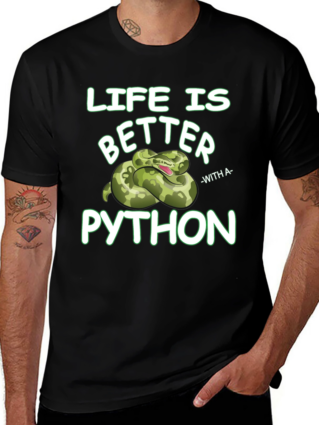 Life is Better with Python Graphic T-Shirt