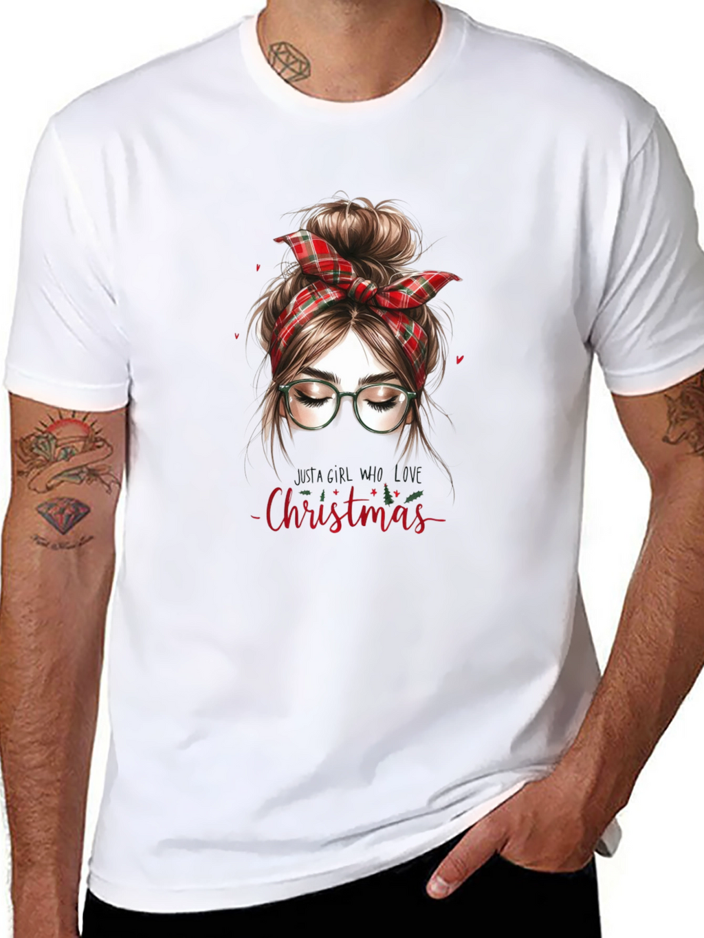 Christmas Messy Bun Graphic Tee