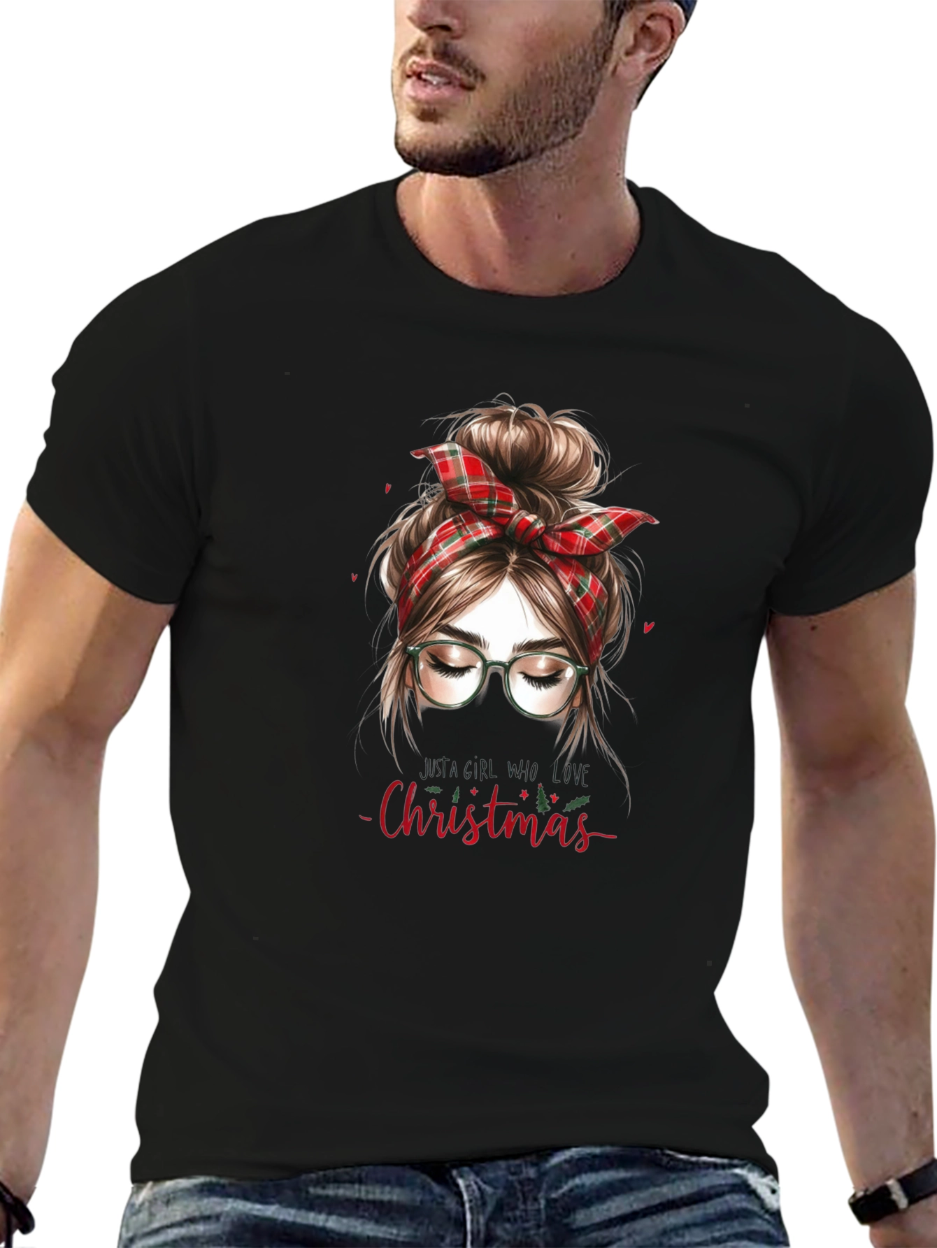 Christmas Messy Bun Graphic Tee
